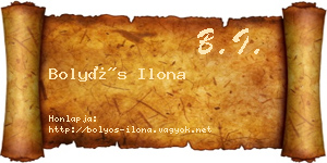 Bolyós Ilona névjegykártya